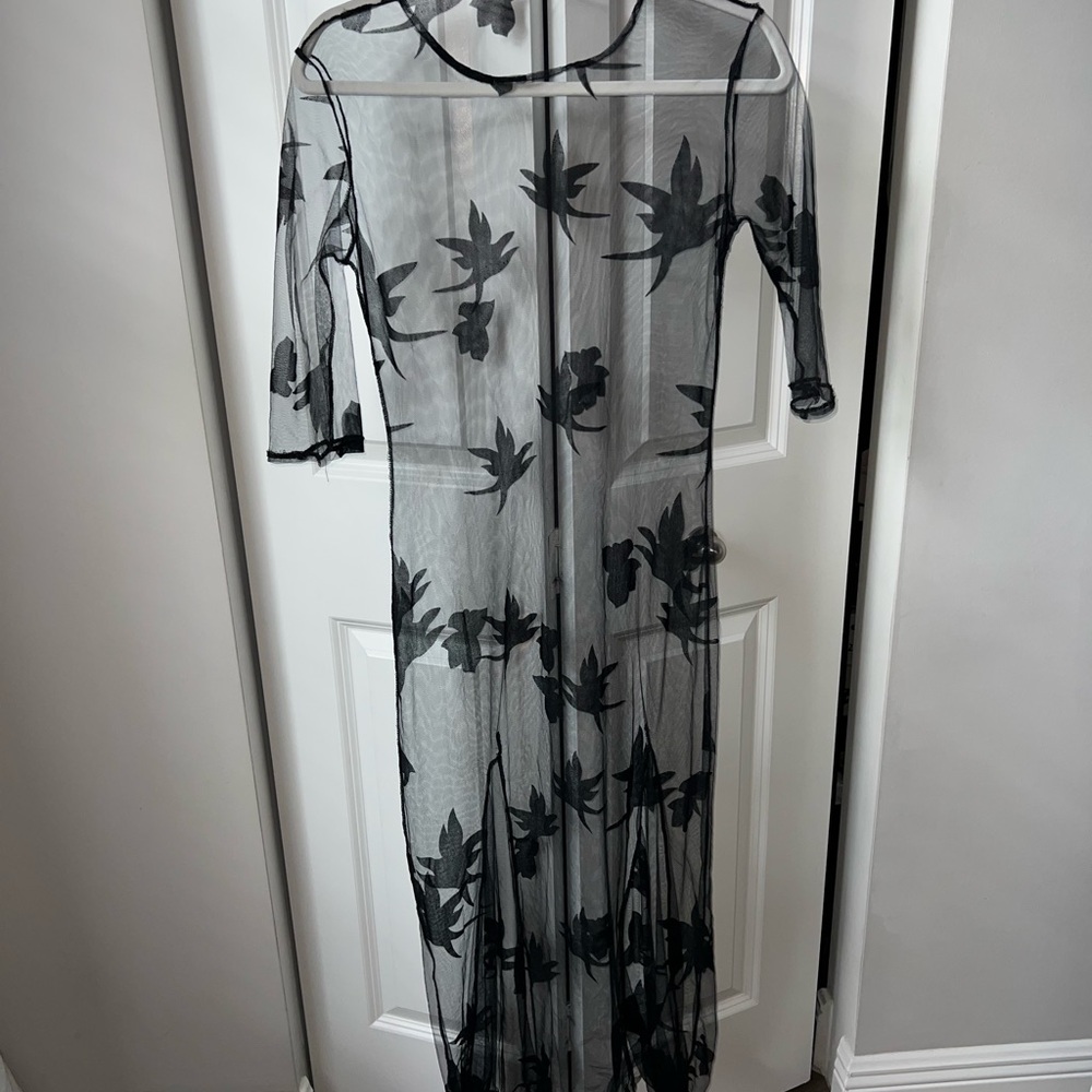 Black mesh coverup dress